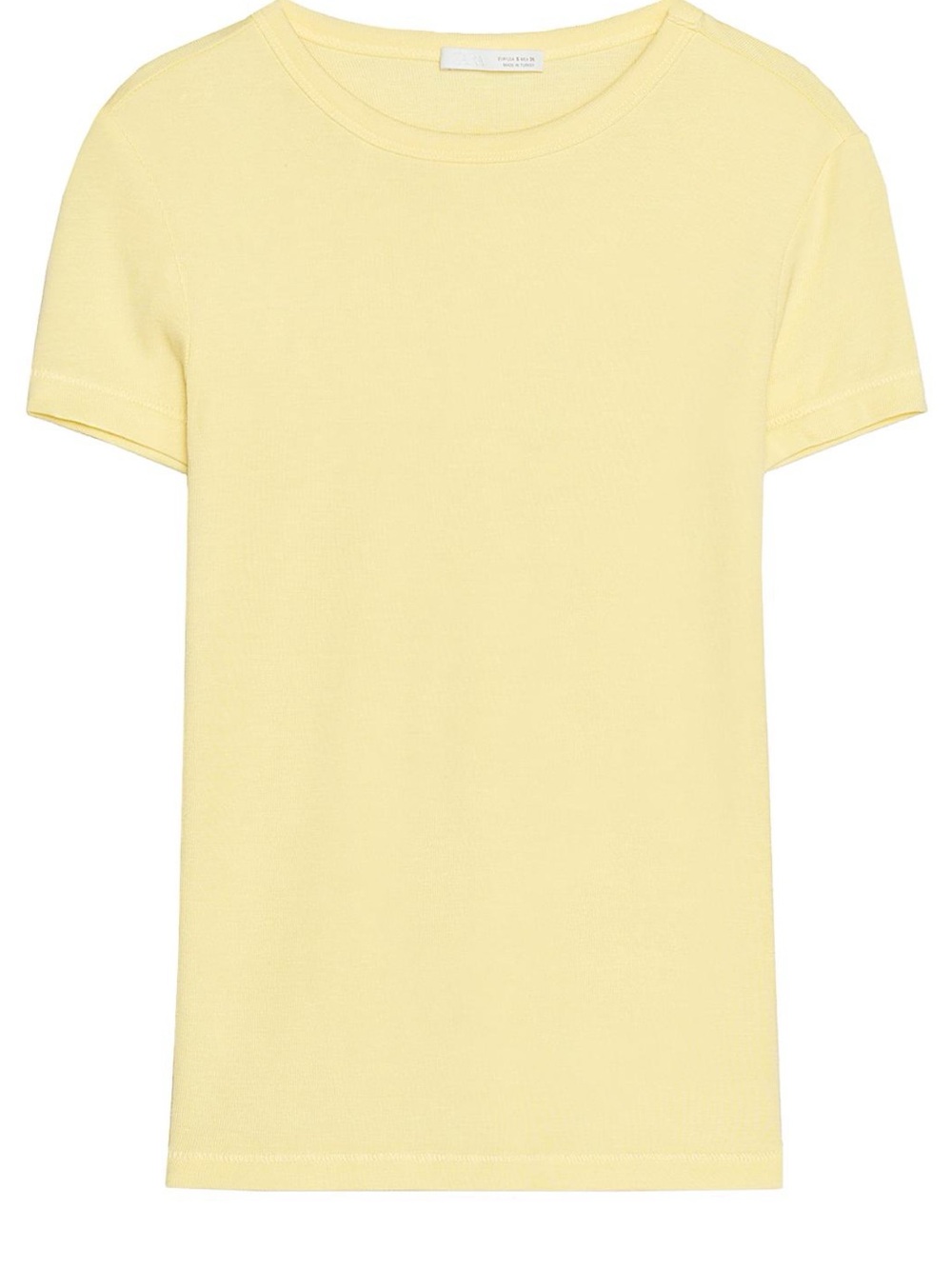 Zara Pale Yellow Short Sleeve Crewneck Tee
